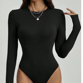 Body Feminino Manga Longa Gola Careca Suplex Collant Frio