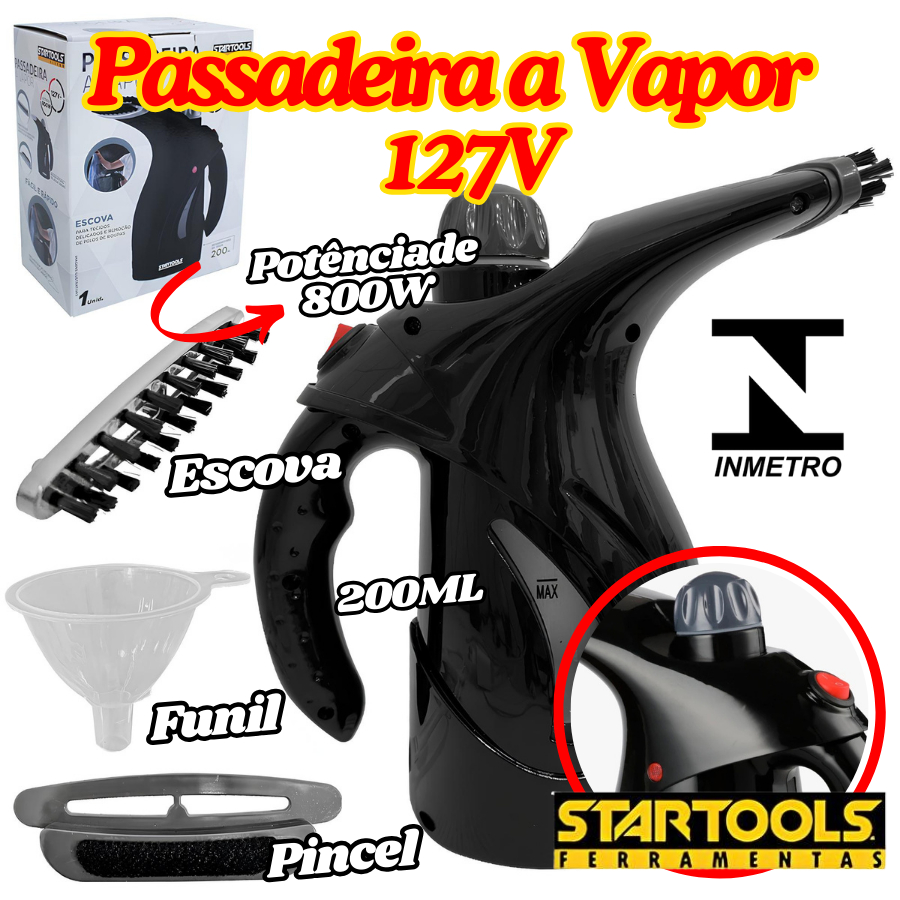Passadeira A Vapor Com Potência 800W 127V De 200ML Inmetro Startools ...