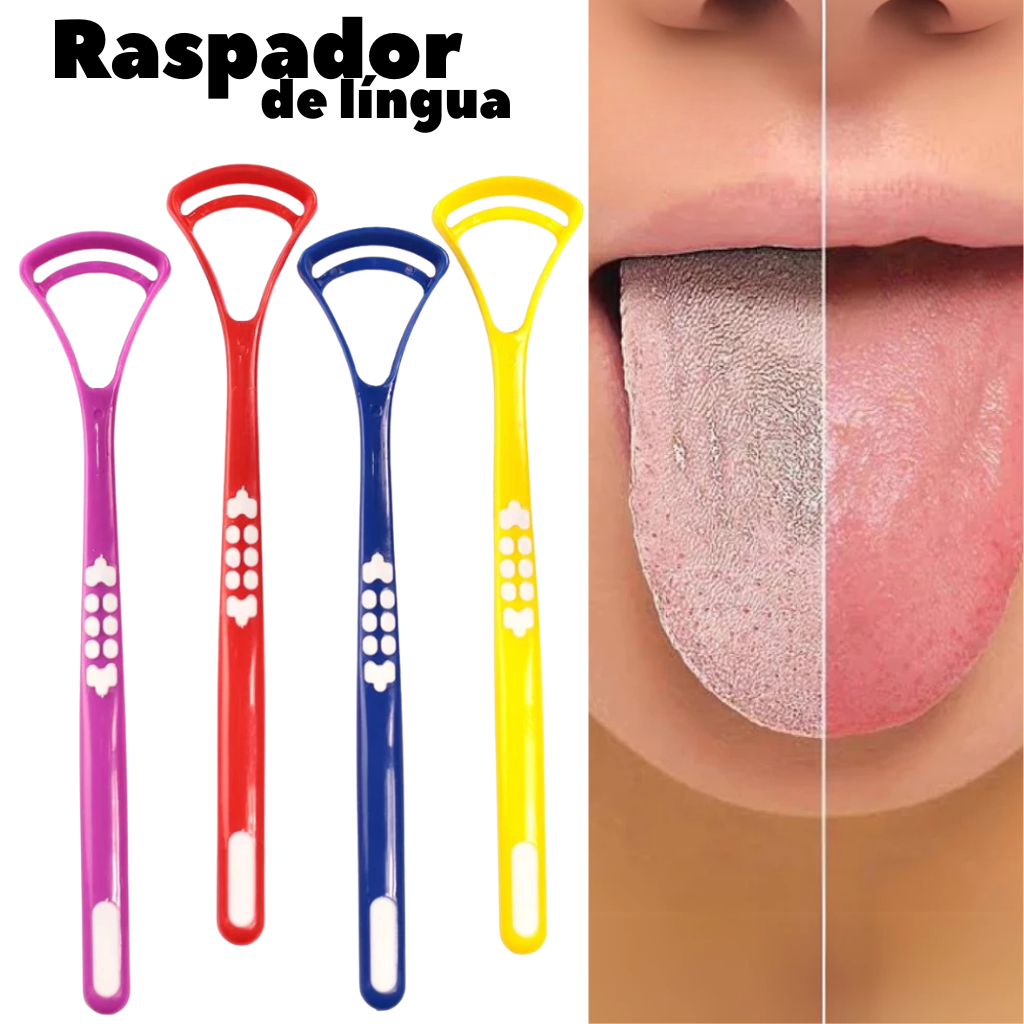 Raspador de Língua Higienizador Bucal Contra Mau Hálito Plástico ...