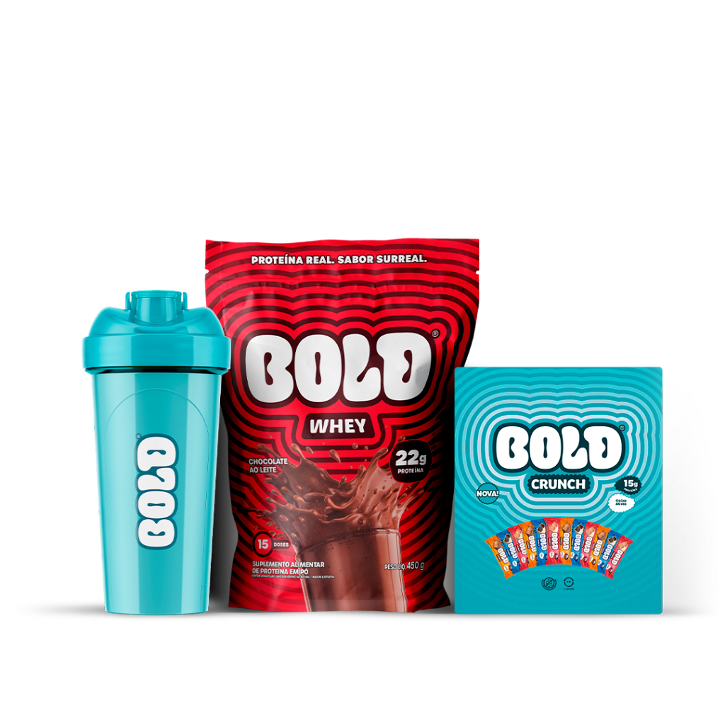 KIT BOLD Whey Chocolate ao Leite 450g + Crunch Caixa Mista (12 Unid ...