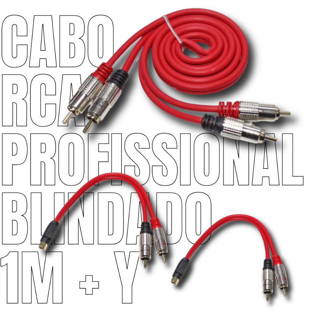 Cabo Som Automotivo Rca 1 Metro + 2 Cabos Y Carro P/modulo blindado ...