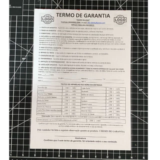 Termo de garantia personalizado para loja de celular - 1 Bloco com 100 Folhas