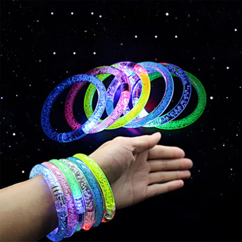 Pulseira de Led Rave Pisca Cores Sortidas 1 Unid Adereços de Festa Kit ...