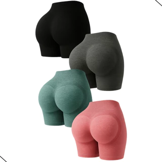 Kit 4 Shorts Levanta Bumbum Feminino Academia Yoga Fitness