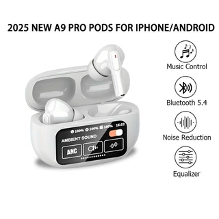 NOVA A9 WT-1 Touch Screen ANC Fones De Ouvido Sem Fio TWS Ruído Cancelando O Fone Bluetooth 5.3 Suporte APP