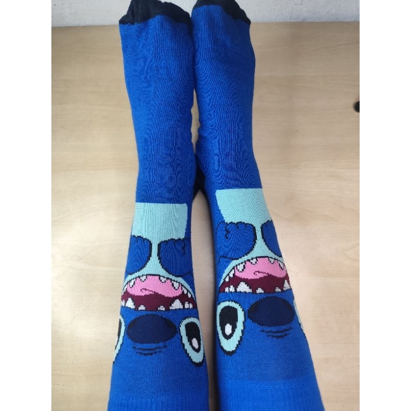 Stitch meia divertida azul Personagens Disney azul escuro
