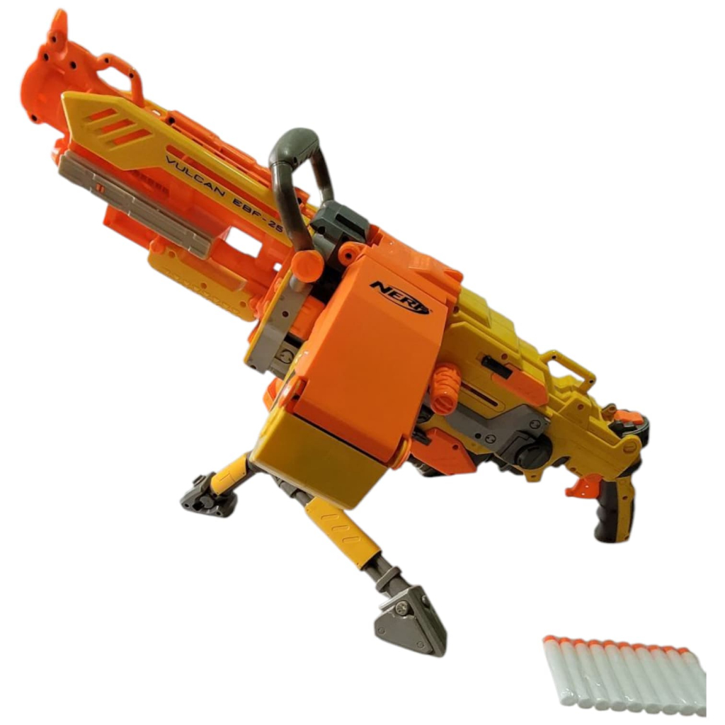 Nerf Vulkan Completa Tripé Cinta Ebf 25 Metralhadora (Usado