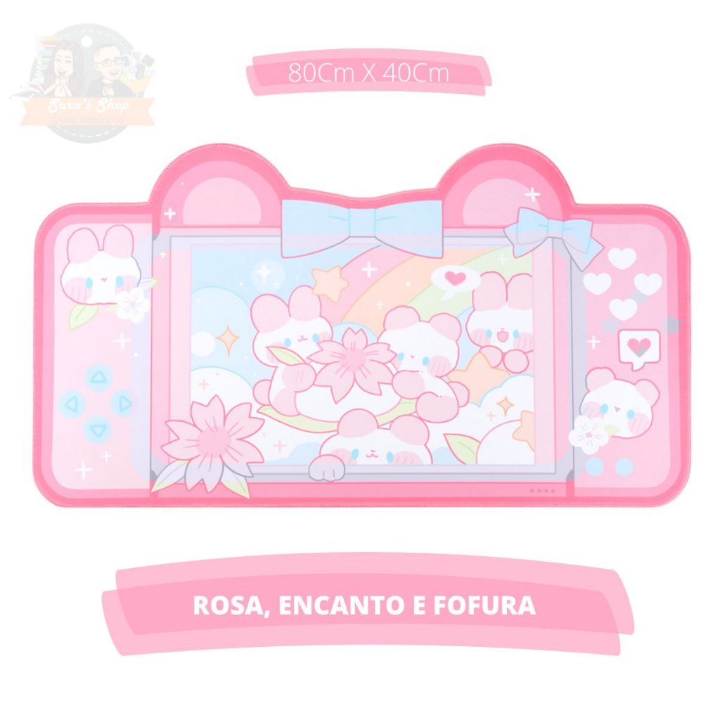Kawaii Mouse Pad Gamer Kawaii - Mousepad 800x400mm | Shopee Brasil
