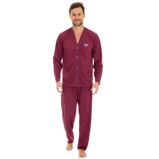 Pijama Masculino Aberto com Botão Manga Longa e Calça Comprida Inverno Pós Cirúrgico em Oferta na Shopee