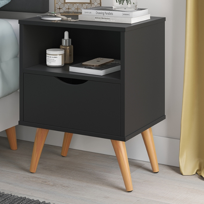 Mesa De cabeceira Grécia Para quarto Com gaveta e Pé Palito