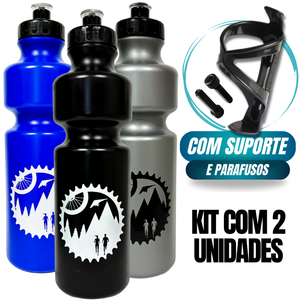Kit 2 Garrafa Caramanhola Para Bike Bicicleta Squeeze Agua 750ml ...
