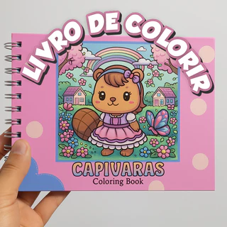 Livro de colorir Capivara fofa divertido passatempo criança arte atividades criativo presente em Oferta na Shopee