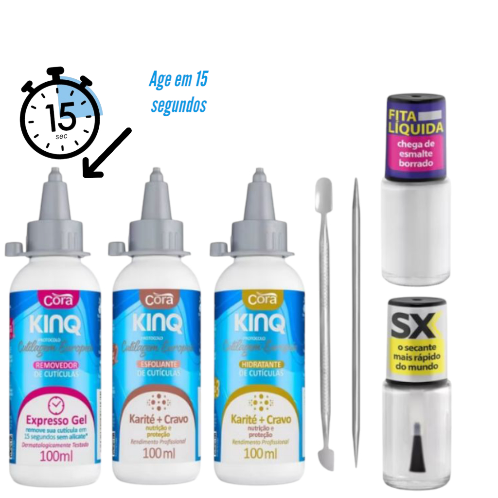 Cutilagem Europeia Kinq Removedor, Esfoliante, Hidratante + Espátula ...