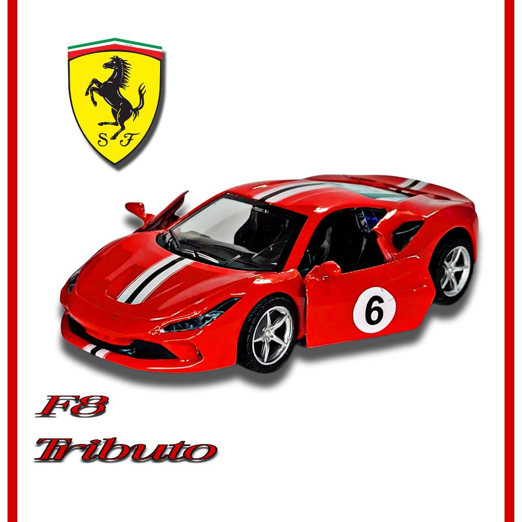 Miniatura de Ferro Ferrari F8 Fricção Brinquedo Coleção Diecast
