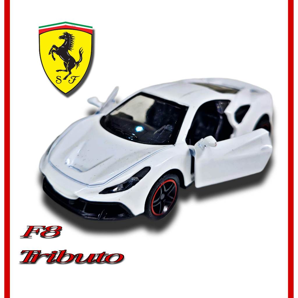 Miniatura de Ferro Ferrari F8 Tributo Fricção Brinquedo Coleção