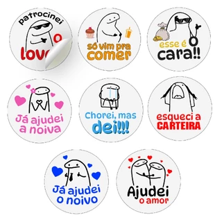 100 Adesivos hora da gravata 4x4 - Flork divertida para casamento - kit com várias frases engraçadas