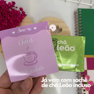10un Mimo Cartão + Sachê de Chá | mimos para clientes | mimos de outubro rosa