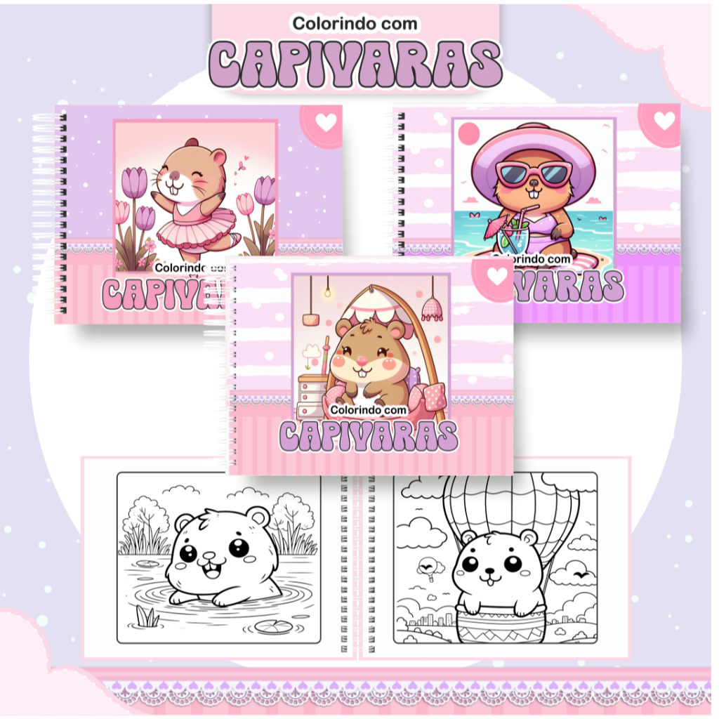 Livro de Colorir Bobbie Goods Capivara – 60 Páginas | Capa Dura ...