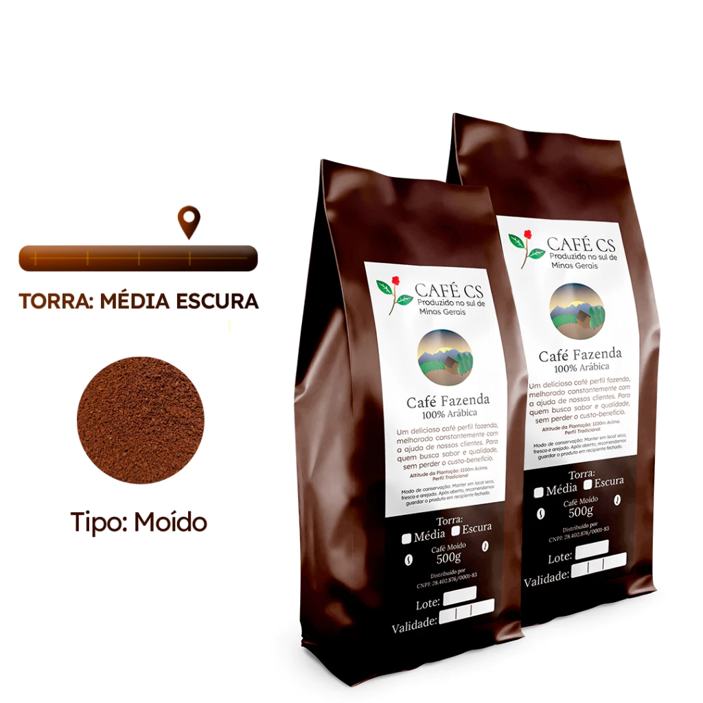 Café 100% Arábica | Artesanal| Moído (Torra Escura)