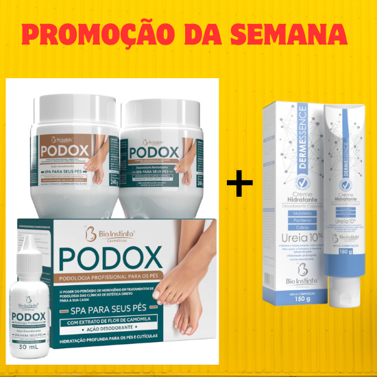 Kit Podox Podologia Tratamento Spa Para os Pés (3 Produtos) + Creme ...