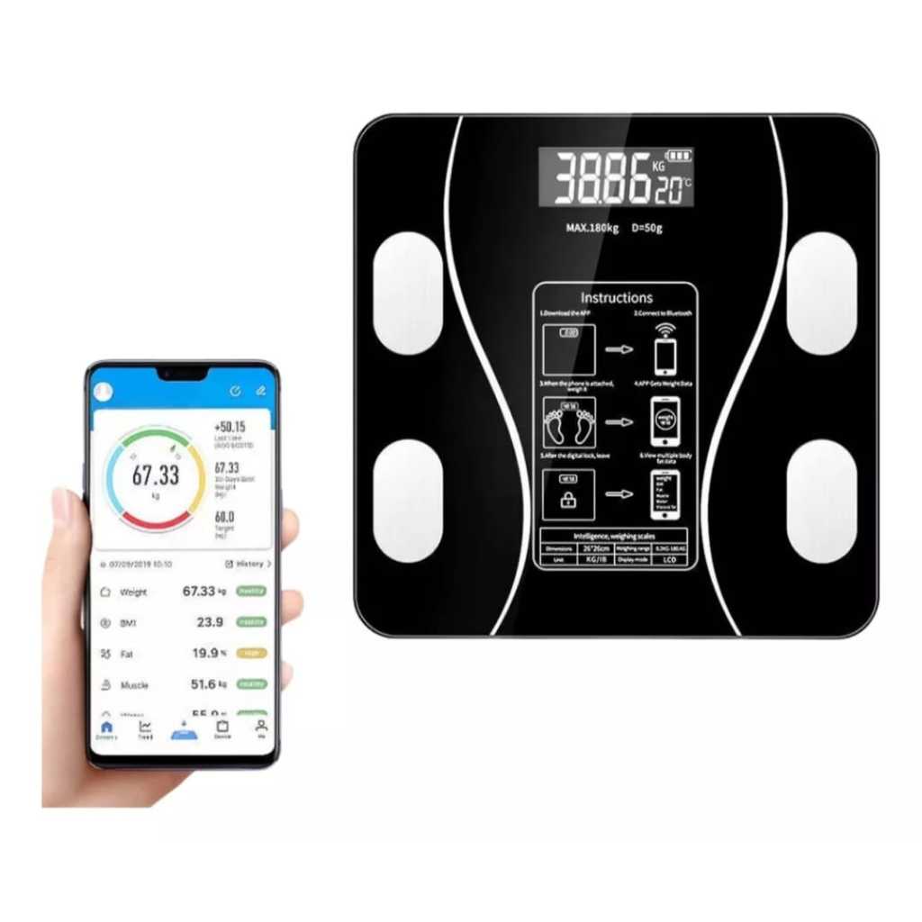 Balança Digital Bioimpedância Corporal com Bluetooth até 180 kg ...