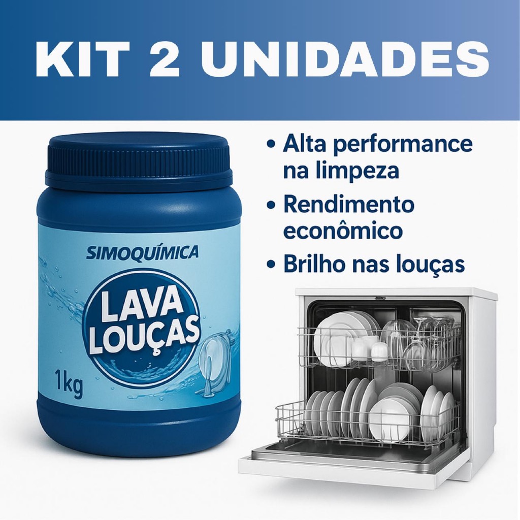 Kit Detergente Em Pó Para Máquina Lava Louça 2 Sabão Lavar Louças ...