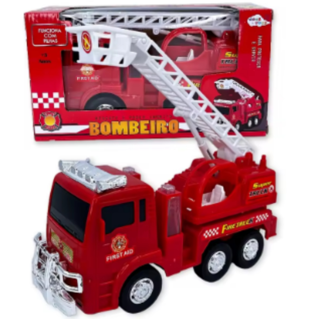 Carrinho Caminhão De Bombeiro Luz E Som Brinquedo De Criança | Shopee ...