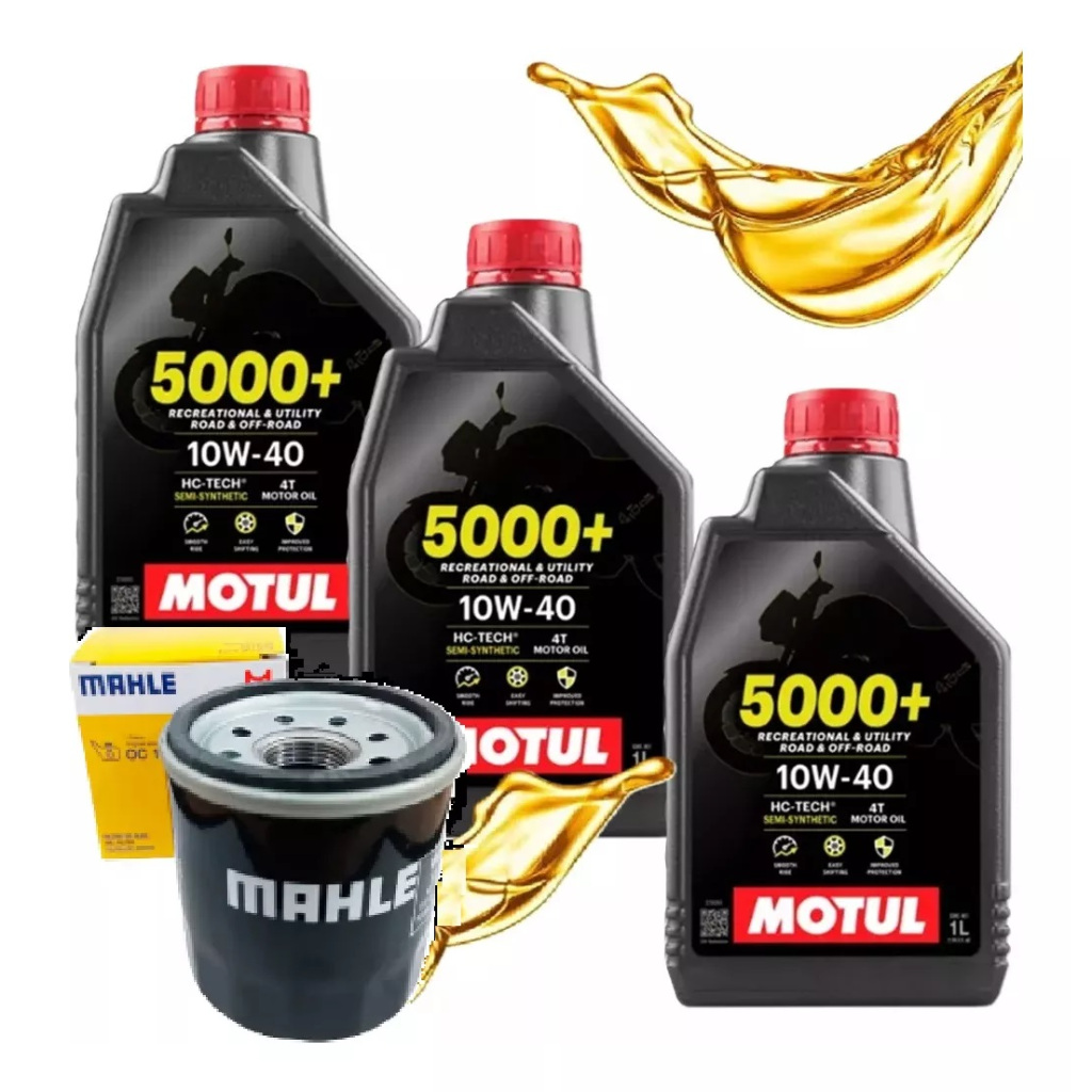 Kit Óleo Motul 5000+ 10w40 3 Litros + Filtro Mahle Ninja 300 400