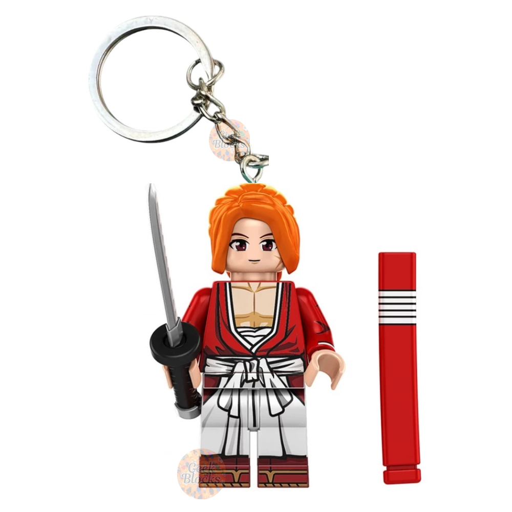 Boneco LEGO Kenshin Himura Samurai X • Miniatura Anime • Chaveiro