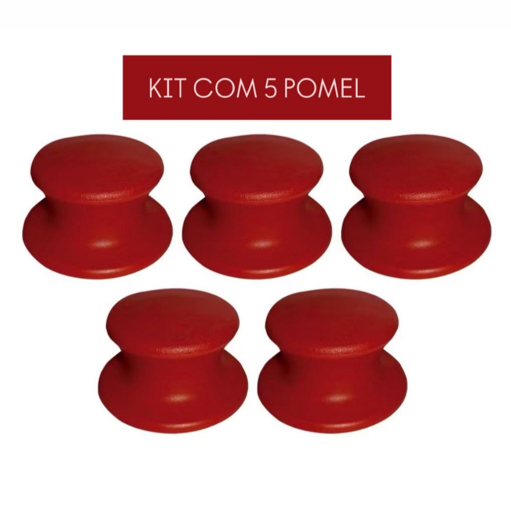 KITS COM ATÉ 10 POMEL VERMELHO E PRETO DE PLASTICO PARA TAMPA DE PANELAS E FRIGIDEIRAS