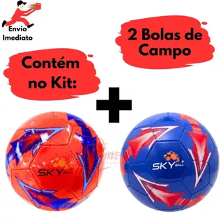 Kit 2 Bolas De Campo Sky Numero 5 PVC Jogo Futebol Esporte Diversão