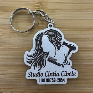Kit Chaveiros Studio Cabelereira Personalizado MDF - Brinde para Salão de Beleza Profissional