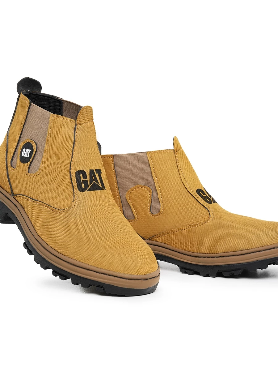 Bota Masculina Com Elástico Botina Trabalho Dia A Dia Couro Sintético