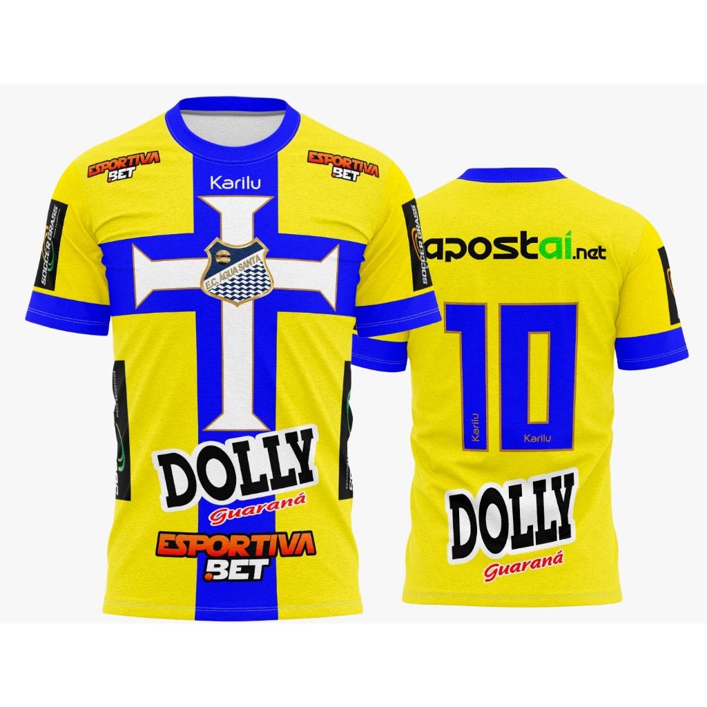 Camisa Camiseta de Treino Água Santa Amarela