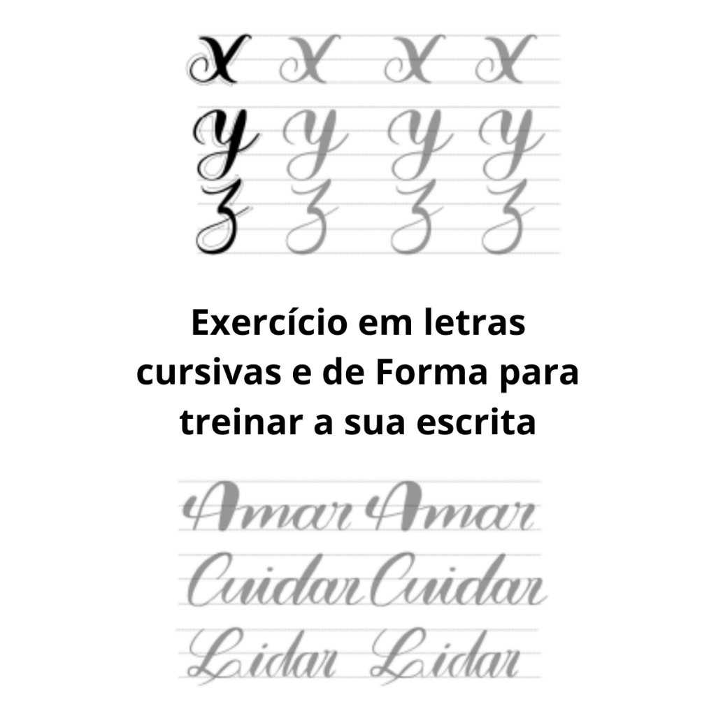 Caderno de Caligrafia Para Adultos Com 78 Exercícios em Letras Cursiva ...