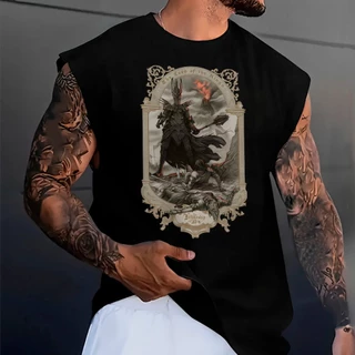 Camiseta Regata Machão Oversized Senhor Dos Anéis Sauron Vilão Filme Arte Dark