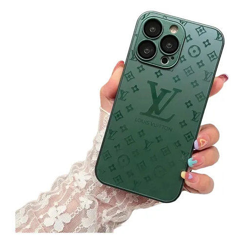 Capinha de Luxo Silicone Glass Case da LV para iphone 11/12