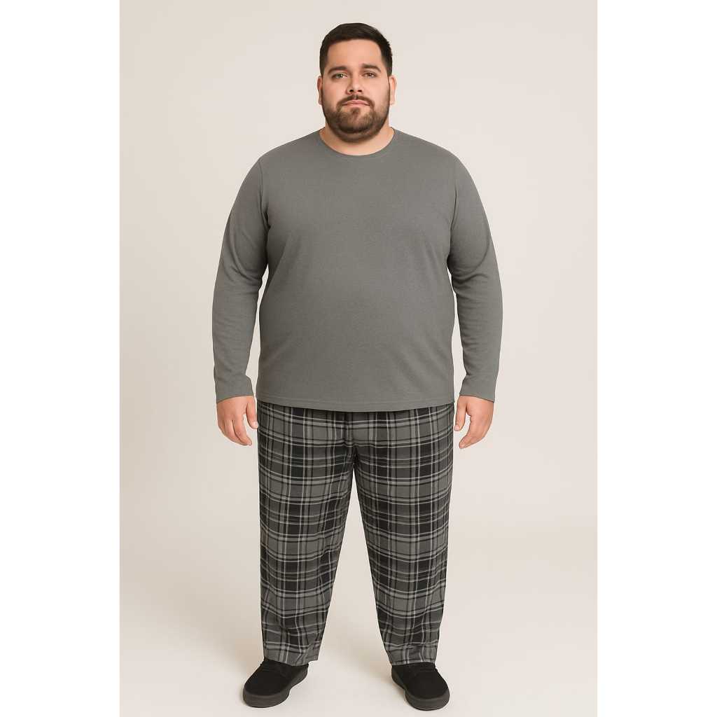 PIJAMA MASCULINO XADREZ PLUS SIZE INVERNO MANGA LONGA E CALÇA TAMANHO 52 E 54 PIJAMA MASCULINO XADREZ PLUS SIZE INVERNO MANGA LONGA E CALÇA TAMANHO 52 E 54