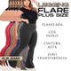 Calça Legging Plus Size Bailarina Flare Flanelada Boca De Sino