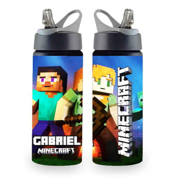Garrafa Minecraft 2025 Personalizada Com Nome | Shopee Brasil