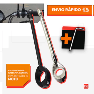 Antena Corta Pipa Moto Retrátil Anti Cerol Aço Inox Guidão em Oferta na Shopee
