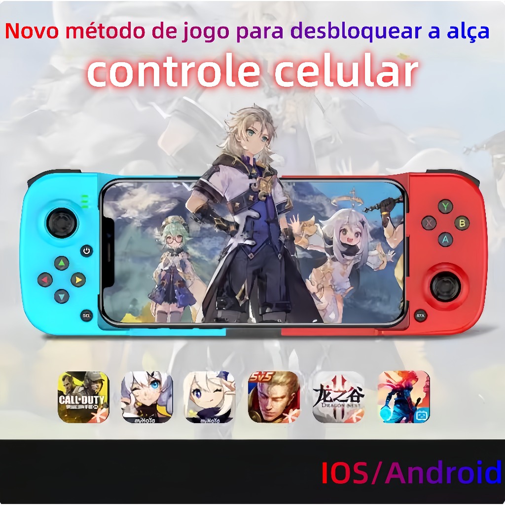 Controlador De Jogo Extensível Sem Fio BT 5.0 Para Celular Android IOS Gamepad Joystick Comer Frango