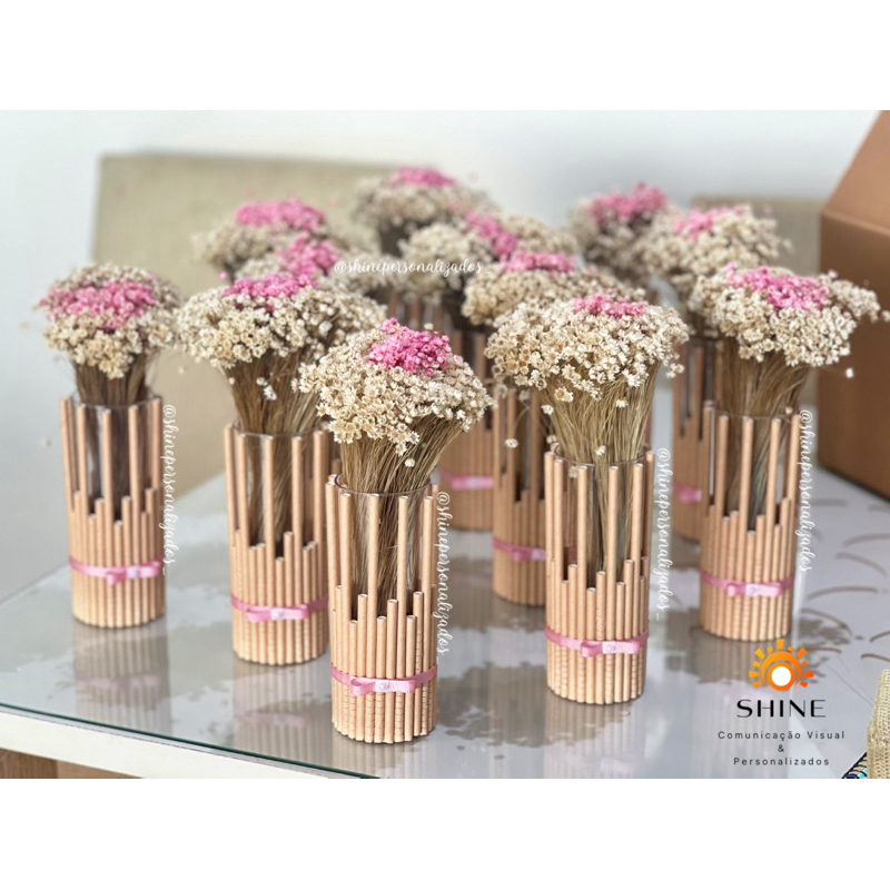 10 vasos rústico centro de mesa casamento e aniversário | Shopee Brasil