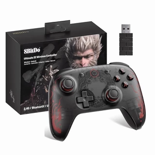 8bitdo gamepads pc mito preto wukong final 2c controlador de jogos sem fio windows 10 11 steam raspberry pi android