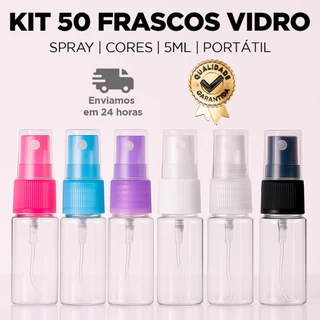 Kit 10/50 Frascos De Vidro 5ml Válvula Spray Amostra Perfume Tampa Rosqueável Garantia Nota Fiscal em Oferta na Shopee