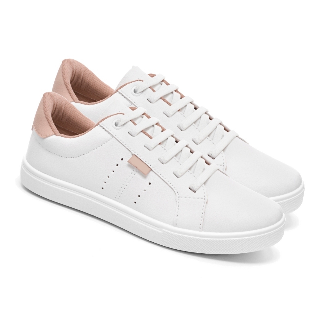 Tênis Feminino Branco 34 Ao 43 Couro Super Macio Confortável
