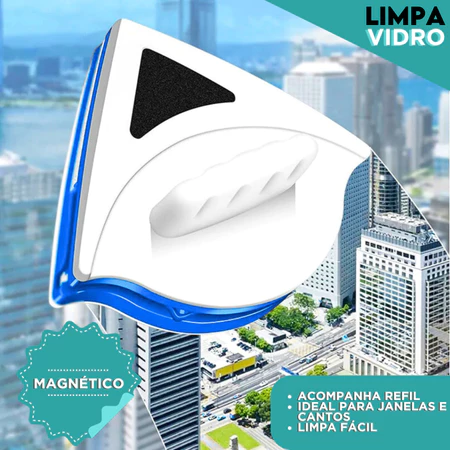 Limpa Vidro Magnético Dupla Face — limpa os dois lados da janela ao mesmo tempo