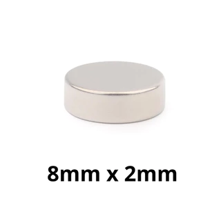 Peça Imã Neodímio Potente Disco Magnético N35 8x2 mm Pastilha Redondo Pequeno Super Forte