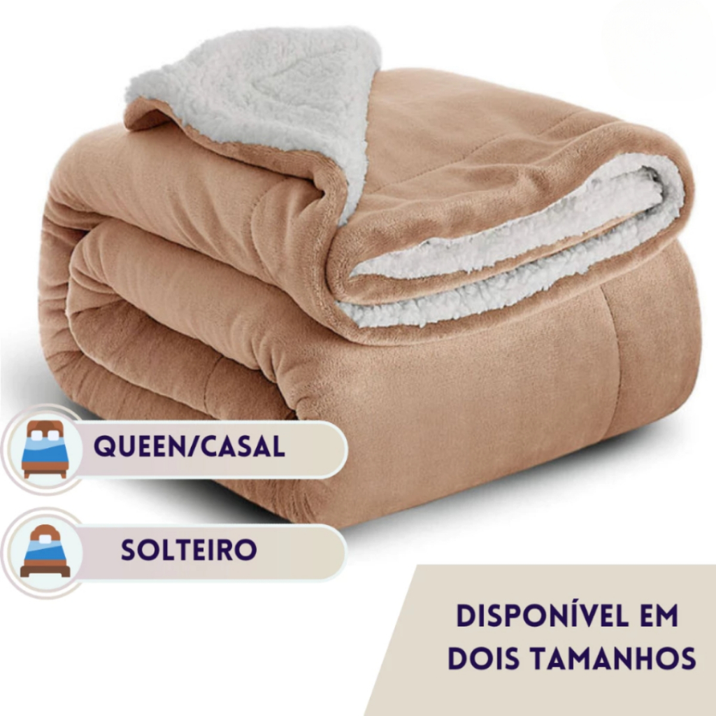 Coberdrom de Inverno Dupla Face Sherpa Imita Lã Cobertor de Frio ...