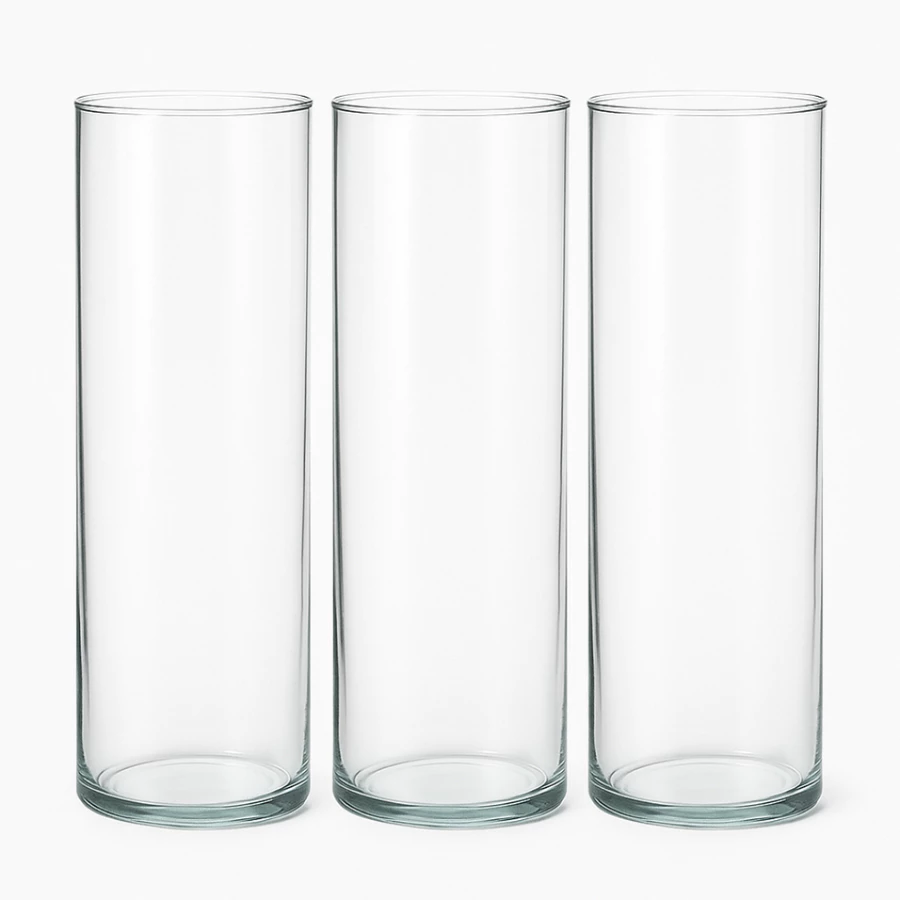 Vaso Tubo De Vidro 50x14 Transparente Cilíndrico Arranjos Flores